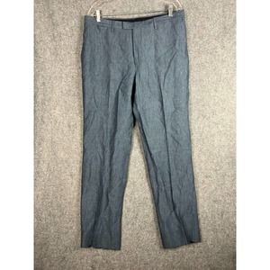 Banana Republic Men's Pants Size 35 x 32 Blue Slim Fit Flat Front Straight Leg